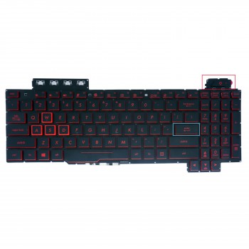 Keyboard - Laptop Keyboard for Asus TUF Gaming FX505DT FX505DU FX505DY FX505G FX505GM FX505GE FX505GD FX505GT FX504 FX505 FX705 FX80 FX86 FX95 US No Frame Backlight Red ( Ref.No.40974USBLRED )
