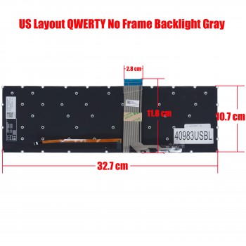 Keyboard - Laptop Keyboard for Lenovo IdeaPad 3 15IAU7 82RKCT01WW IdeaPad 3 15ABA7 82RNCTO1WW 5CB1H78358 5CB1H78293 5CB1H78230 5CB1H78167 US No Frame Backlight Gray ( Ref.No.40983USBL )
