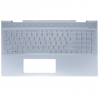 Laptop Keyboard Palmrest for HP Envy x360 15-cn0xxx 15-cn1xxx 15T-CN000 15T-CN100 L20746-001 L32767-001 L20746-A41 L20746-FL1 L20746-DH1 US Backlight Silver ( SKU.40991USPALM )