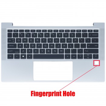 Laptop Keyboard Palmrest for HP EliteBook 630 G9 A0QK9U8R 6A3U4PC  N10777-001 N10777-A41 N10777-211 N10777-171 N10777-201 With Fingerprint Hole US Backlight Silver ( SKU.40992USPALM )