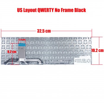 Laptop Keyboard for Asus Vivobook 15 X1502 X1502VA X1502ZA X1503 X1504 X1504ZA 90NB0ZB1-R30US0 0KNB0-512JLA00 0KN1-HD3LA13 9Z.NLHSU.41E US No Frame Black ( SKU.41000USBLACK )