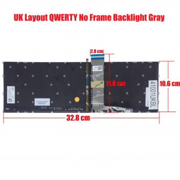 Laptop Keyboard for Lenovo IdeaPad Slim 5-16IRL8 82XF 5-16ABR8 82XG 5-16IAH8 83BG SN20Z38553 PK132XE1B10 PK132XE1B11 UΚ No Frame Backlight Gray ( SKU.41001UKBL )