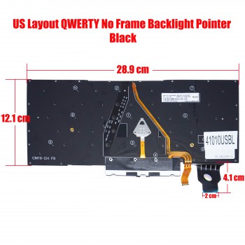 Laptop Keyboard for Lenovo Thinkpad X1 Carbon 8th Gen 20U9 20UA X1 Carbon 7th Gen 2019 CS19BL-84US SN20R55563 PK131A12B00 US No Frame Backlight Pointer Black ( SKU.41010USBL )