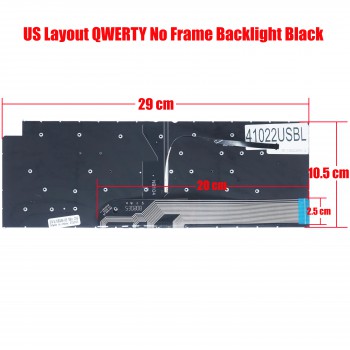 Laptop Keyboard for Dell Inspiron 16 7620 2-in-1 Inspiron 16 Plus 7620 NB104US RTM4H 0RTM4H PR6YN 0PR6YN MN1PK 0MN1PK 1XY4N US No Frame Backlight Black ( SKU.41022USBL )
