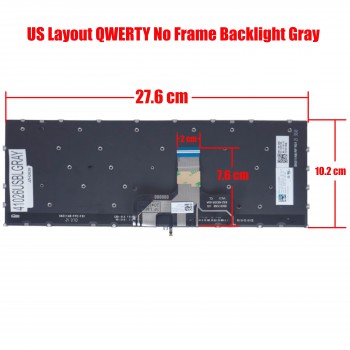 Laptop Keyboard for Lenovo Yoga 7 14ARB7 7 14IAL7 Slim 7 ProX 14ARH7 7 ProX 14IAH7 5CB1J23806 5CB1J30309 5CB1J23799 5CB1J30308 US No Frame Backlight Gray ( SKU.41026USBLGRAY )