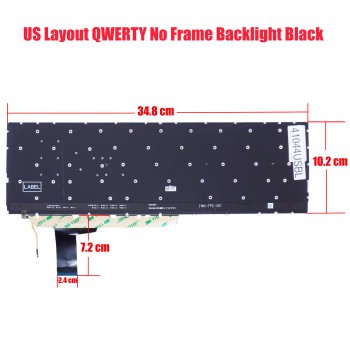 Laptop Keyboard for Asus Vivobook 17 X1702 X1702Z X1702ZA X1703 X1703ZA 90NB0WN1-R31US0 US No Frame Backlight Black ( SKU.41044USBL )