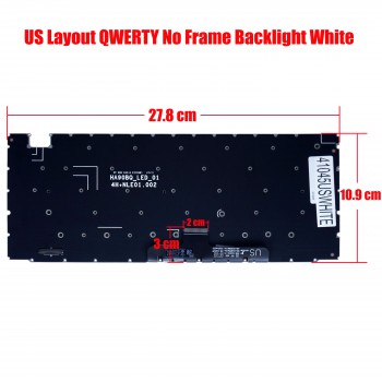 Laptop Keyboard for HP Dragonfly Pro Chromebook 2022 7Y645UA 7Y649UA N46527-001 N46528-001 9Z.NLEBQ.201 NSK-HA92BQ AEY0RU010 US No Frame RGB Backlight White ( SKU.41045USWHITE )