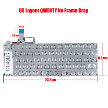 Laptop Keyboard for Huawei MatePad Pro 10.4 Smart Keyboard BAH3-AL00 BAH3-209 1938DA01165 9Z.NHDPN.001 NSK-390PN US No Frame Gray ( SKU.41049US )