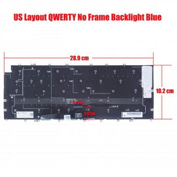 Laptop Keyboard for Dell XPS 13 9315 1RTVF 01RTVF DGNXW 0DGNXW PK133Q73A01 PK133Q71A00 SG.B1600-XUA 22102900491 SN2122B US No Frame Backlight Ice Blue ( SKU.41053USBLBLUE )