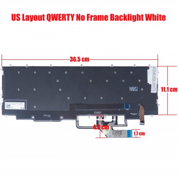 Laptop Keyboard for Dell G7 17 7700 Alienware m17 R3 m17 R4 PK132VQ1B00 NSK-QUBBC 730HH 0730HH N8MF4 29CVF 029CVF PK132VQ1A00 NSK-QUABC US No Frame Backlight White ( SKU.41054USBLWHITE )