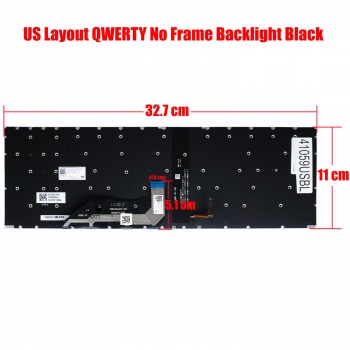 Laptop Keyboard for Asus Chromebook Flip CX5 CX5500 CX5500FEA 13N1-BRA0701 0KN1-BR1UK12 0KN1-BR1US12 0KN1-CD2US12 ASM20N7 US No Frame Backlight Black ( SKU.41059USBL )