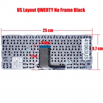 Laptop Keyboard for HP Pavilion 11-E TouchSmart 11-E010NR 11-E011NR 11-E015DX 730895-001 756082-001 NSK-CS3SV 9Z.NAMSV301 PK1310W2A09 US No Frame Black ( SKU.41063US )