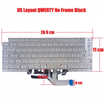 Laptop Keyboard for Dell Alienware x14 R1 x14 R2 ALWX14 002V4T 02V4T NSK-DEPABC SG-B3700-XUA PK133PB1A00 PK133WD1C00 06N8R6 6N8R6 US No Frame Black ( SKU.41065US )