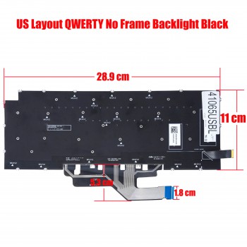 Laptop Keyboard for Dell Alienware x14 R1 x14 R2 ALWX14 002V4T 02V4T NSK-DEPABC SG-B3700-XUA PK133PB1A00 PK133WD1C00 06N8R6 6N8R6 US No Frame Backlight Black ( SKU.41065USBL )