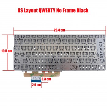 Laptop Keyboard for HP Pro x360 Fortis 11 G9 N00452-001 N00448-001 N00450-001 N00451-001 9Z.NK45V.001 US No Frame Black ( SKU.41068US )