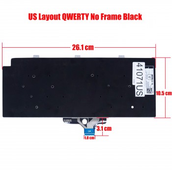 Laptop Keyboard for Dell Latitude 5320 5330 7320 7330 5320 2-in-1 CXVPX 0CXVPX 18YPJ 018YPJ PK132UW2A00 NSK-QWABC/W 01 06XRDY US No Frame Black ( SKU.41071US )