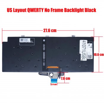 Laptop Keyboard for Dell Latitude 5320 5330 7320 7330 5320 2-in-1 CXVPX 0CXVPX 18YPJ 018YPJ PK132UW2A00 NSK-QWABC/W 01 06XRDY US No Frame Backlight Black ( SKU.41071USBL )