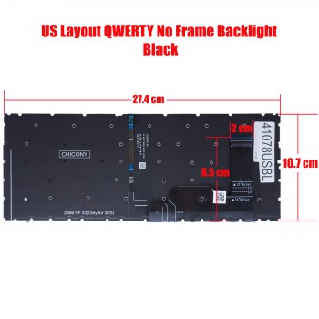 Laptop Keyboard for HP EliteBook 830 G9 835 G9 N08383-001 N08384-001 N08385-001 N14784-001 N14783-001 N14785-001 6070B1966901 US No Frame Backlight Black ( SKU.41078USBL )
