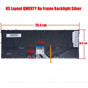 Laptop Keyboard for HP Envy X360 15-EW 15-EY 15Z-EY 15-ew0000 15t-ew000 15-EW0013DX 15-EW0023DX 15-EW0797NR N09669-001 N09668-001 US No Frame Backlight  Silver ( SKU. 41079USSILBL )