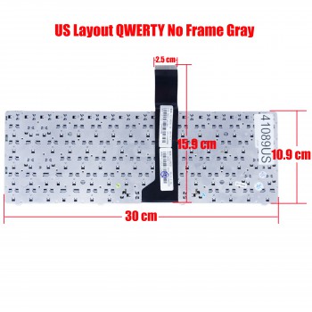 Laptop Keyboard for Asus U46 U46E U46S U46E-BAL5 U46SV U46SM U46E-1A U32v U32VJ U32VM U37 U37VC U47A U47VC V111362GS1 0KN0-LD1US21 US No Frame Gray ( SKU.41089US )