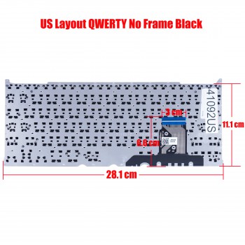 Laptop Keyboard for Samsung Chromebook 3 XE501C13 XE500C13 XE501C13-K01US XE501C13-S02US XE501C13-S01US BA98-01575B BA98-01575A US No Frame Black ( SKU.41092US )