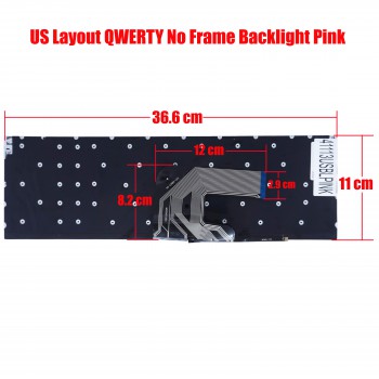 Laptop Keyboard for Ultrabook Teclast F15S 15.6' Teclast F15 Plus MB3661003 YXT-NB93-94 MB3661001 G154GPJ41 PRIDE-K3908 X317A US No Frame Backlight Pink ( SKU.41113USBLPINK )