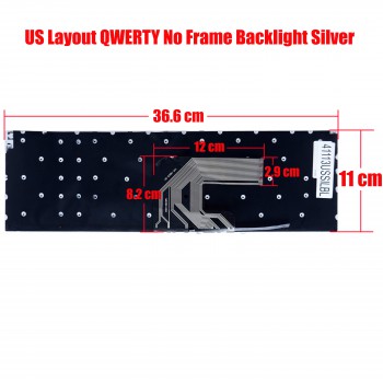 Laptop Keyboard for Ultrabook Teclast F15S 15.6' Teclast F15 Plus MB3661003 YXT-NB93-94 MB3661001 G154GPJ41 PRIDE-K3908 X317A US No Frame Backlight Silver ( SKU.41113USSILBL )