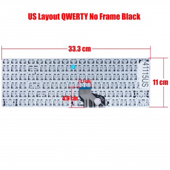 Laptop Keyboard for Hasee Kingbook X55A1 HINS01 X57A1 X57S1 X55S1 XK-HS127 MB3301006 US No Frame Black ( SKU.41115US )