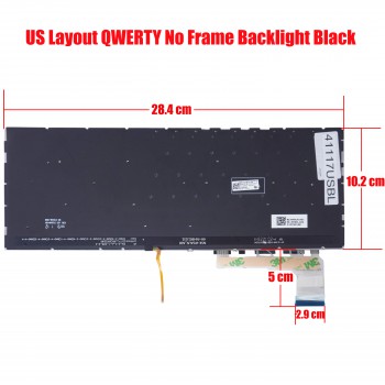 Laptop Keyboard for Asus VivoBook S14 S435 S435EA S435E X435 X435EA 9Z.NH9BU.A0Q NSK-W3ABU 90NB0SU1-R30US0 US No Frame Backlight Black ( SKU.41117USBL )