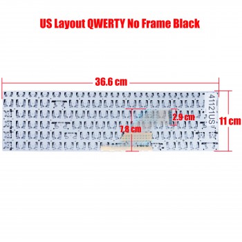 Laptop Keyboard for Digma ZX-366-6 ZX366-6 YX-5530 W2021011 W20211011 W20210223 US No Frame Black ( SKU.41121US )