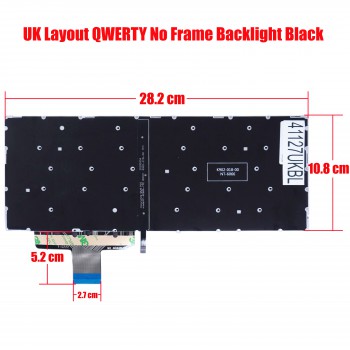Laptop Keyboard for Mechrevo S1 PRO-01 S2 PRO-01 S3 PRO-01 6066A D-5BB4U UΚ No Frame Backlight Black ( SKU.41127UKBL )