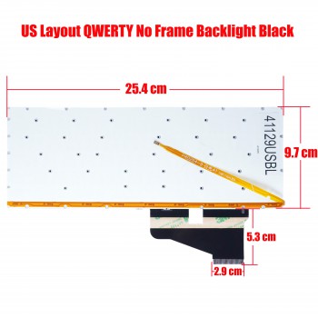 Laptop Keyboard for EVOO EV-C-125-3 EV-C-125-3-SL EV-C-125-3-BK MB2549005 YXT-NB93-130 M1205 US No Frame Backlight Black ( SKU.41129USBL )