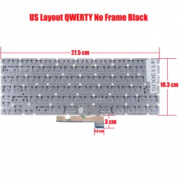 Laptop Keyboard for Toshiba Dynabook Tecra A40-K A40-J Series EX40L EX40L-J 342750001 DK275 DK275A JF081 KLJ1-016-01 A40-K1431 US No Frame Black ( SKU.41130US )