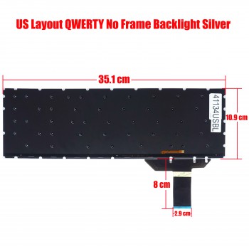 Laptop Keyboard for FEEDME F9 PRO MB3501005 F0006-005 XK-HS109 US No Frame Backlight Silver ( SKU.41134USBL )