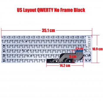 Laptop Keyboard for Teclast F15 Plus 2 TE10 F8WIFI ver2 SCDY-350-1-11 YXT-91-45 SCDY-350-1-8 YXT-91-60 US No Frame Black ( SKU.41139US )