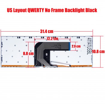 Laptop Keyboard D0K-V6311G DOK-6311G-FPC NB-17-6311G-10-B0 XK-HS266 MB3151032 X311G RT142 US No Frame Backlight Black ( SKU.41141USBL )