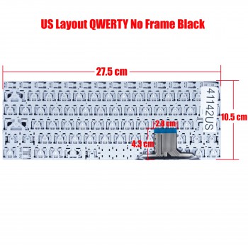 Laptop Keyboard for GE GEO Book 1 GEOBook 1E iOTA FLO PRIDE-K3919 YXT-NB93-119 MB2751004 X313B UCJ-V6313B US No Frame Black ( SKU.41142US )