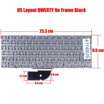 Laptop Keyboard for Jumper EZBook X1 JB10 Teclast F5 F5R YXT-NB93-111 MB2547012 US No Frame Black ( SKU.41148US )