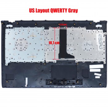 Laptop Keyboard for Asus U56 U56E U56E-1A U56E-BBL6 U56E-EBL8 90R-N6K1K1000Y 90R-N6K1K1A00Y 13GN6K1AP030-1 13GN6K10P040-1-1 US Gray ( SKU.41155USPALM )