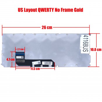 Laptop Keyboard for Lenovo XiaoXin Air 12 5N20L54972 63411202 LCM15H3 US No Frame Gold ( SKU.41168US )