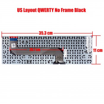 Wireless Bluetooth Keyboard for Dell KM7120W KM7321W KB740 580-AIWU DEL580-AIWU DLM19C13US-200 US No Frame Βlack ( SKU.41169USNOFR )