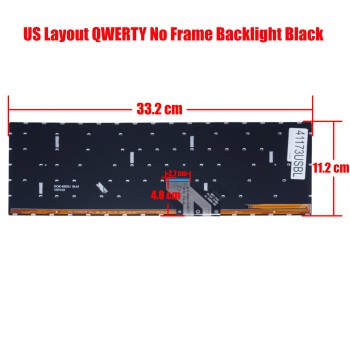 Laptop Keyboard for Hasee KingBook X5-2021S5H X5-2020A3 X5-2020A3S PRIDE-K3887 MB3331001 MB33310012 XK-HS127 HINS01 MB3301006 US Nο Frame Backlight Βlack ( SKU.41173USBL )