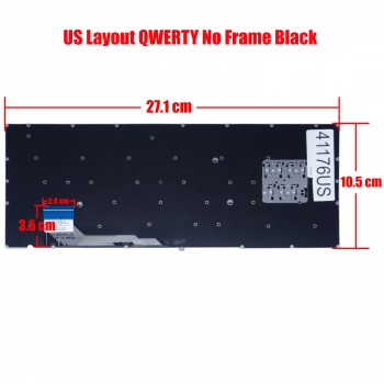 Laptop Keyboard for Xiaomi Mi NoteBook Horizon Edition 14 XMA1904 XMA1904-AF 9Z.NH2SW.101 MK10000078761 US Nο Frame Βlack ( SKU.41176US )