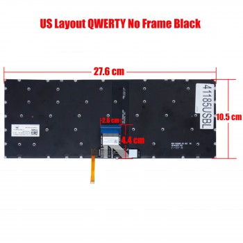 Laptop Keyboard for Zhiguang Unis 14T 14T0019 NSK-5A0ABC 9Z.NJUBC.A01 PK133KS1A00 US No Frame Backlight Βlack ( SKU.41185USBL )