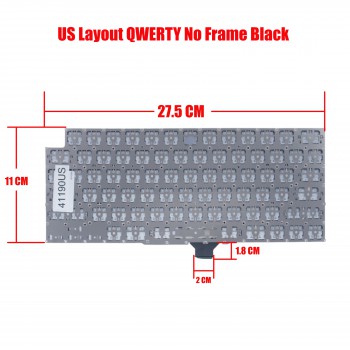 Laptop Keyboard for Apple MacBook Pro 14" M1 A2442 2021 US No Frame Black ( SKU.41190US )