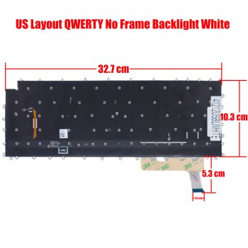 Laptop Keyboard for Samsung Galaxy Book Pro NP950 950XDB ‎NP950XDB NP950XDB-KS1BR KB1US 20F8B-UK Single Fan US No Frame Backlight White ( SKU.41212USBLWHITE )