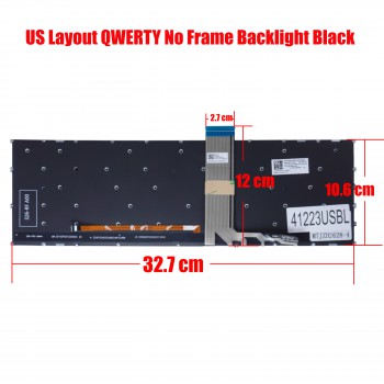 Laptop Keyboard for Lenovo IdeaPad Slim 3-15IAN8 82XB 3-15IRU8 82X7 5CB1L45593 5CB1L45902 US No Frame Backlight Gray ( SKU.41223USBL )