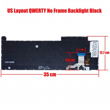 Laptop Keyboard for Asus ROG Strix SCAR 18 G814 G814J G814JI G814JU G814JVR 6037B0245230 OKNR0-691GUI00 V221026BS1 V221026B3 US No Frame Backlight Black ( SKU.41224USBL )