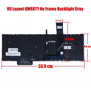 Laptop Keyboard for Lenovo Legion Pro 5 16IRX8 82WK R9000P Y9000P 2024 5CB1L30862 5CB1L30890 5CB1L30858 5CB1L50439 US No Frame Backlight Gray ( SKU.41230USBL )