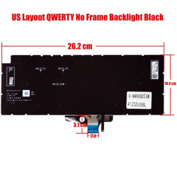 Laptop Keyboard for Dell Latitude 7340 7350 2-in-1 2024 P178G P179G 2DJVH 02DJVH 06Y4VJ 0CF88F 081JKW 025GT1 003WM1 SN2B00B20 US No Frame Backlight Black ( SKU.41232USBL )